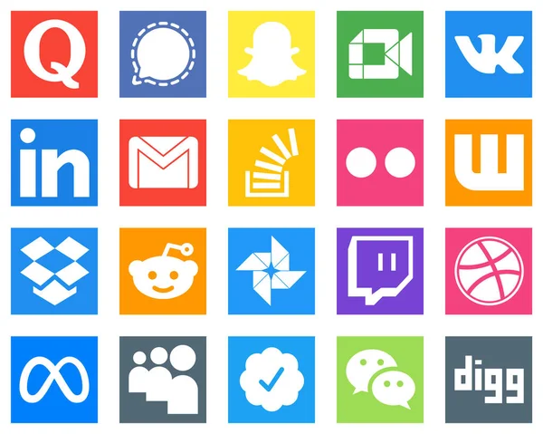 Iconos Medios Sociales Populares Como Stock Stockoverflow Iconos Correo Gmail — Vector de stock
