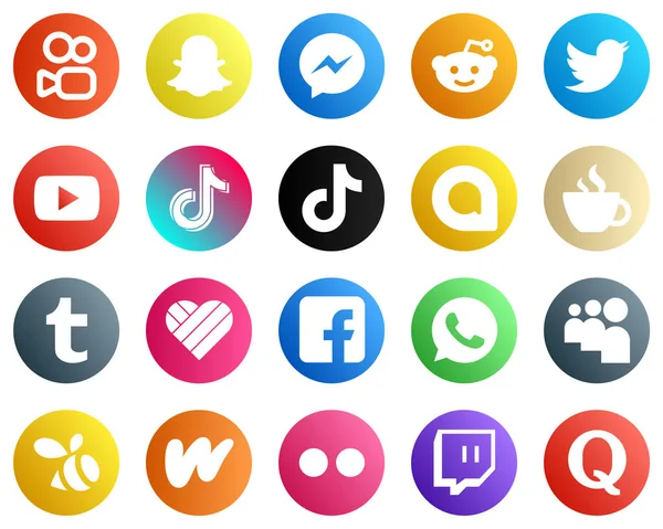 Popular Social Media Icons Streaming Google Allo Youtube Video Icons — Stock Vector