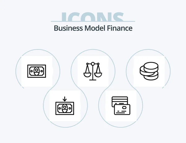 Finance Line Icon Pack Icon Design Geld Geld Contant — Stockvector