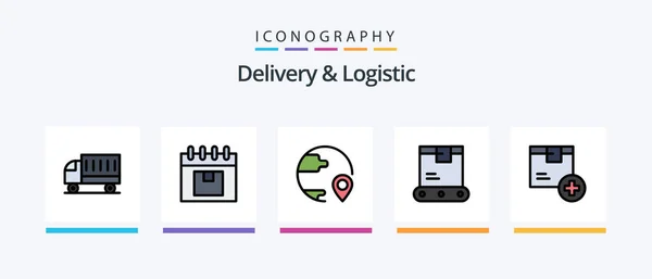 Delivery Logistic Line Filled Icon Pack Including Product Message Logistic — Stock Vector