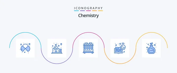 Chemistry Blue Icon Pack Including Green Learning Chemistry Study Chemistry — Stockvektor