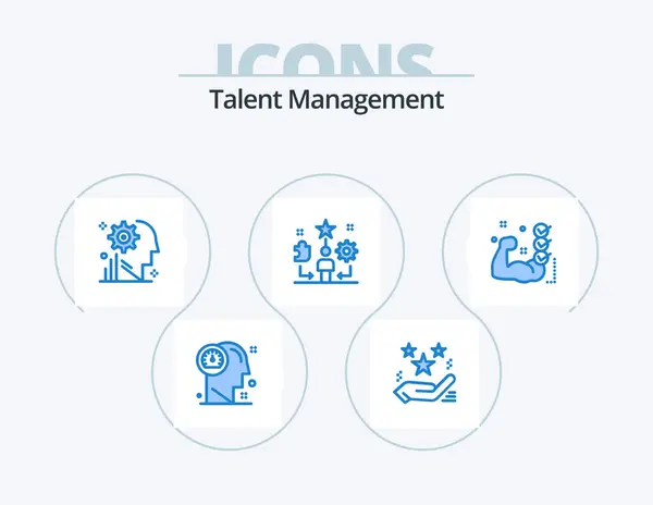 Talent Management Blue Icon Pack Icon Design Talent User Present — Vector de stock