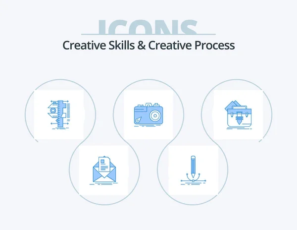 Creative Skills Creative Process Blue Icon Pack Icon Design Capture — Vettoriale Stock