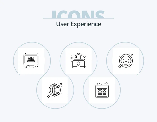 User Experience Line Icon Pack Icon Design Audience Diamond User — Vector de stock