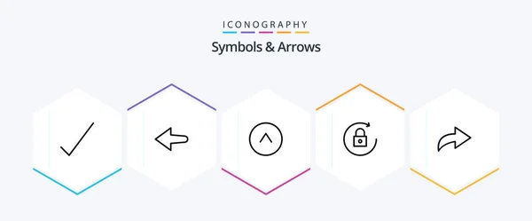 Symbols Arrows Line Icon Pack Including Arrow Redo — Stockvektor