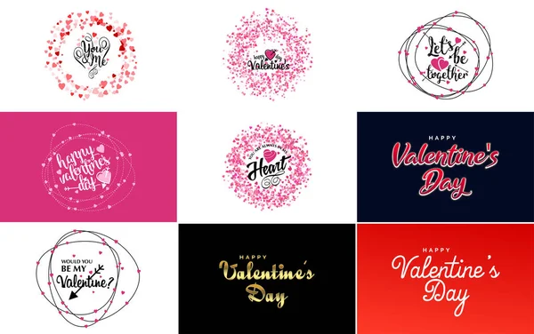Valentine Valentine Holiday Lettering Greeting Card — Stock vektor