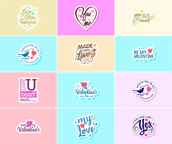 Valentine Day Sticker Time Romance Creative Expression — Διανυσματικό Αρχείο