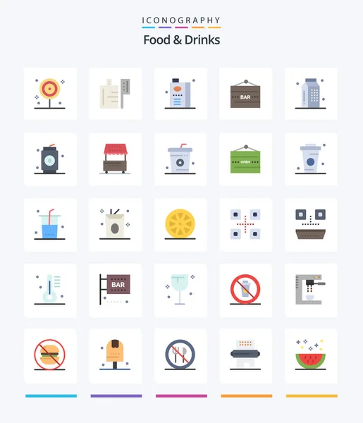 Creative Food Drinks Flat Icon Pack Cooking Entertainment Drink Drink — ストックベクタ