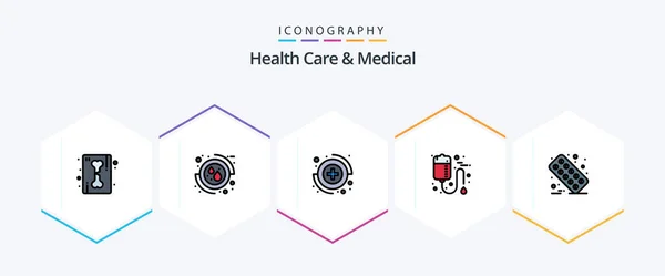 Health Care Medical Filledline Icon Pack Including Medical Health Capture — ストックベクタ