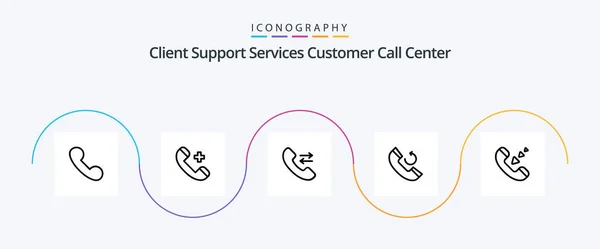Call Line Icon Pack Including Phone Communication Answer Call Phone — Stock Vector