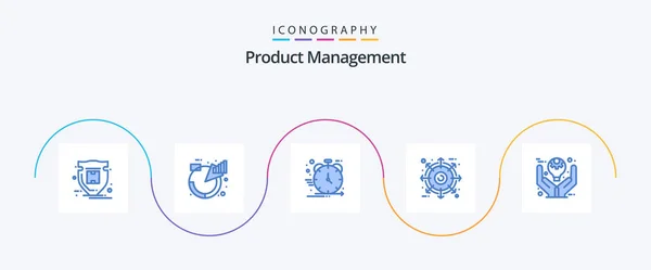 Product Management Blue Icon Pack Including Product Bundle Product External — Stock Vector