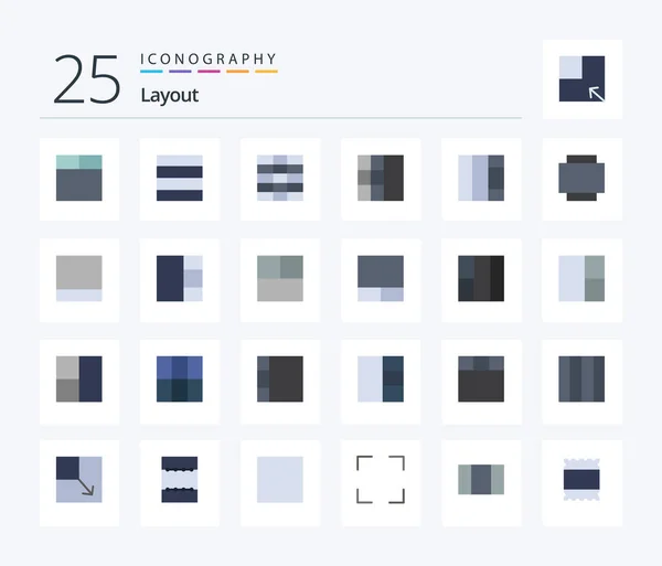 Layout Flat Color Icon Pack Including Maximize Screen View Full — Stock vektor
