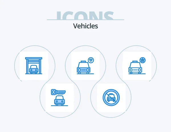 Vehicles Blue Icon Pack Icon Design Vehicles Important Car Car — Image vectorielle