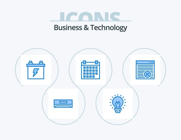 Бизнес Технологии Blue Icon Pack Icon Design Интернет Событие Аккумулятор — стоковый вектор