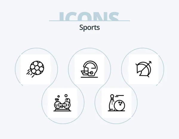 Sports Line Icon Pack Icon Design Pins Ball Point Cardio — Stock Vector