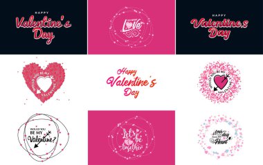 Love word hand-drawn lettering and calligraphy with a cute heart on a red. white. and pink background Valentine's Day template or background suitable for use in Love and Valentine's Day concepts