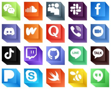 Top Social Media 'nın 3D Simgeleri 20 paketi. Edebiyat. FBI. Wattpad ve metin simgeleri. Çok yönlü ve profesyonel