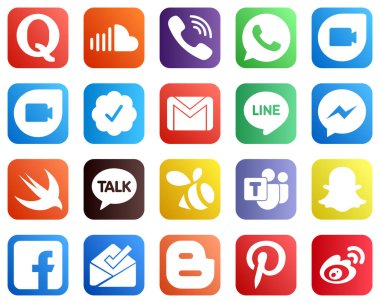 Fb gibi 20 Modern Sosyal Medya Simgesi. Haberci. Ne aptalım. satır ve e- posta simgeleri. Göz alıcı ve düzenlenebilir