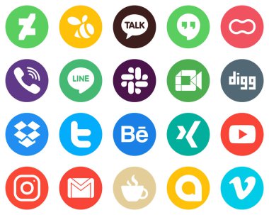 Düz Daire Beyaz Simge Paket Twitter 'ı. digg. rakuten ve google 20 Özelleştirilebilir Simgeyle Tanıştı