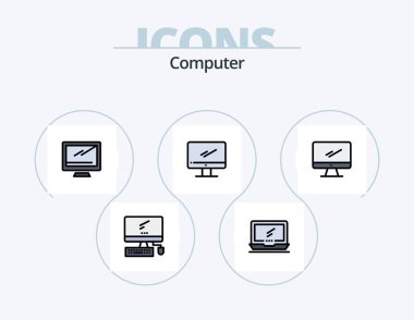 Computer Line Filled Icon Pack 5 Icon Design. . server. imac. pc. monitor