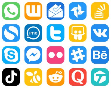 All in One Social Media Icon Set 20 icons such as skype. slideshare. simple and tweet icons. Gradient Icon Pack
