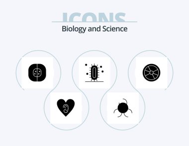 Biology Glyph Icon Pack 5 Icon Design. danger. biology. chemistry. study. learn