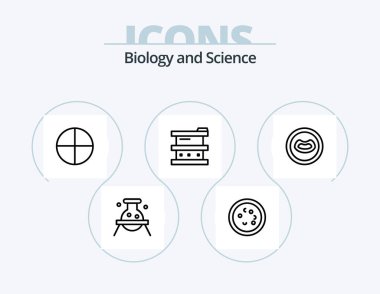 Biology Line Icon Pack 5 Icon Design. drug. bottle. capsule. tablet. aspirin