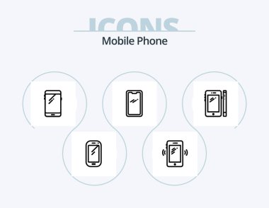 Mobile Phone Line Icon Pack 5 Icon Design. . . charging. samsung. mobile