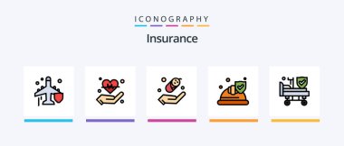 Insurance Line Filled 5 Icon Pack Including people. family. diamond. policy. insurance. Creative Icons Design