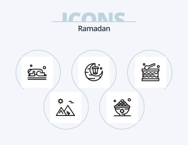 Ramadan Line Icon Pack 5 Icon Design. dates. new moon. kareem. moon. help