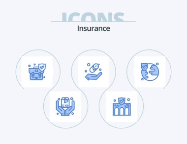 Insurance Blue Icon Pack 5 Icon Design. insurance. protection. property. insurance. shield