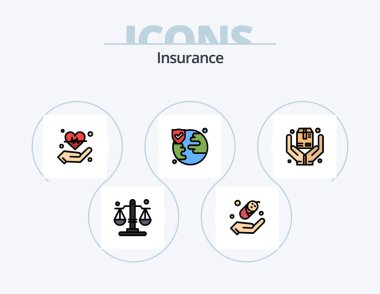 Insurance Line Filled Icon Pack 5 Icon Design. . insurance. insurance. investment. security