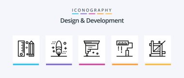 Design and Development Line 5 Icon Pack Including development. coding. design. programing. development. Creative Icons Design