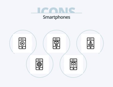 Smartphones Line Icon Pack 5 Icon Design. alarm. smartphone. locked. phone. calling