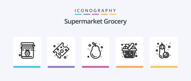 Grocery Line 5 Icon Pack Including for sale. board. meat. advertise. vegetables. Creative Icons Design