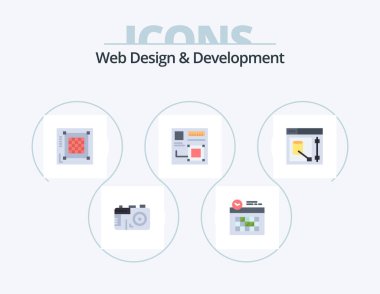 Web Design And Development Flat Icon Pack 5 Icon Design. design. digital. grid. design. art