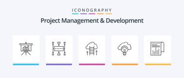Project Management And Development Line 5 Icon Pack Including modern. business. modern. ipo. open box. Creative Icons Design