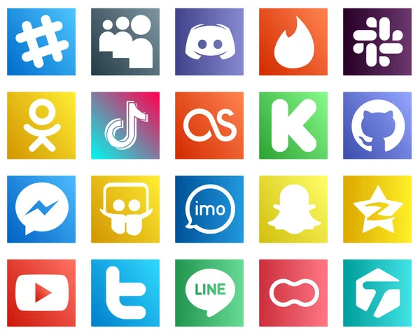 Github Gibi Tüm Ihtiyaçlarınız Için Sosyal Medya Simgesi Kickstarter Oodnoklassniki — Stok Vektör