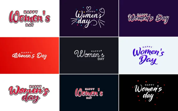 Abstract Happy Women Day Logo Love Vector Logo Design Shades — Stock vektor