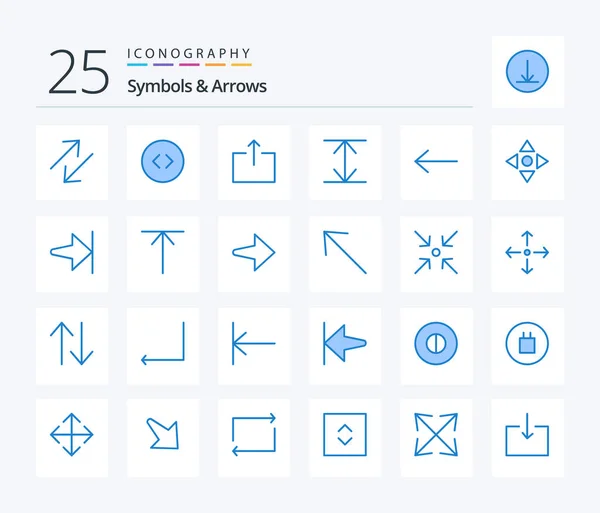 Symbols Arrows Blue Color Icon Pack Including End Navigate Send — Image vectorielle