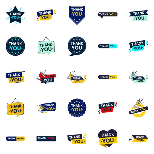 High Quality Vector Images Saying Thanks — Wektor stockowy