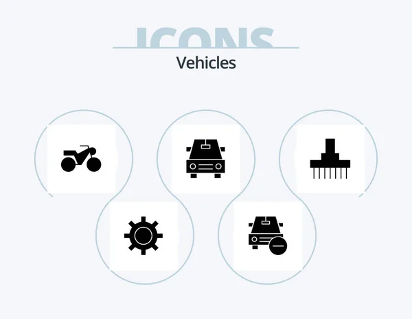 Vehicles Glyph Icon Pack Icon Design Tractor Front Vehicles Farm — Image vectorielle