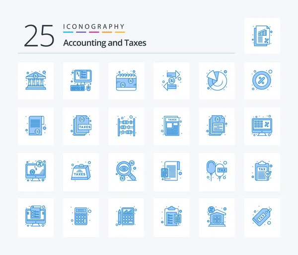 Taxes Blue Color Icon Pack Including Exchange Coin Taxes Tax — Stock vektor