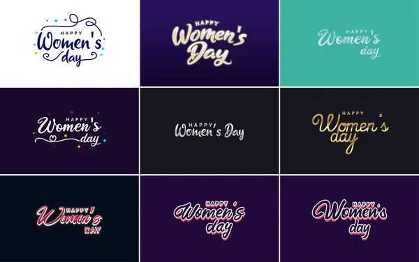 Abstract Happy Women Day Logo Women Face Love Vector Design — Stock vektor