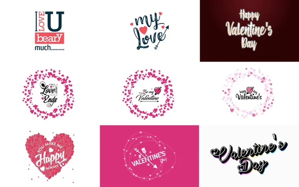 Valentine Lettering Heart Design Suitable Use Valentine Day Cards Invitations — Stockvektor