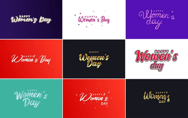要約ピンクと紫の色で女性の顔と愛のベクトルのデザインと幸せな女性の日のロゴ — ストックベクタ