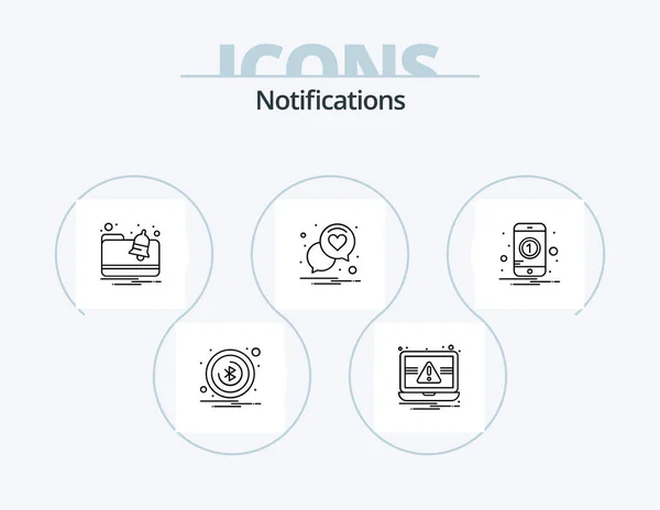 Notifications Line Icon Pack Icon Design Navigation Notification Map Error — Wektor stockowy