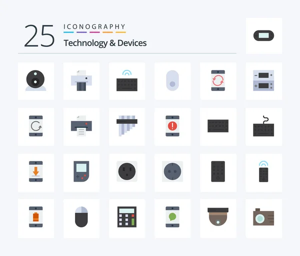 Dispositivos Paquete Iconos Color Plano Incluyendo Móvil Dispositivo Tipo Teléfono — Archivo Imágenes Vectoriales