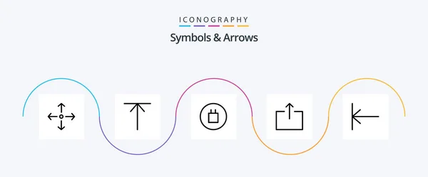 Symbols Arrows Line Icon Pack Including Symbols Start Arrow — Vector de stock