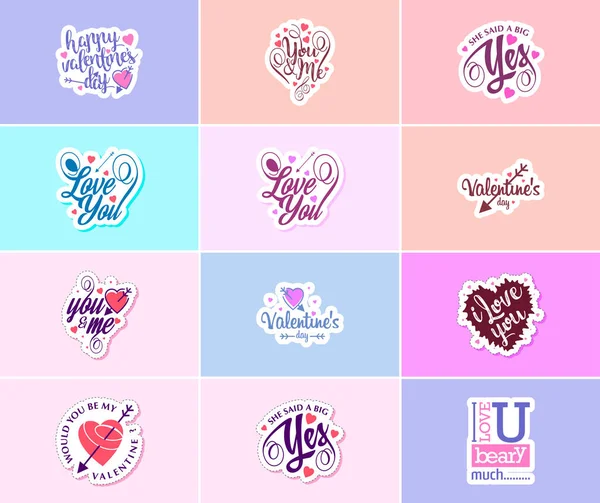 Celebrate Your Love Beautiful Typography Graphic Stickers — Διανυσματικό Αρχείο